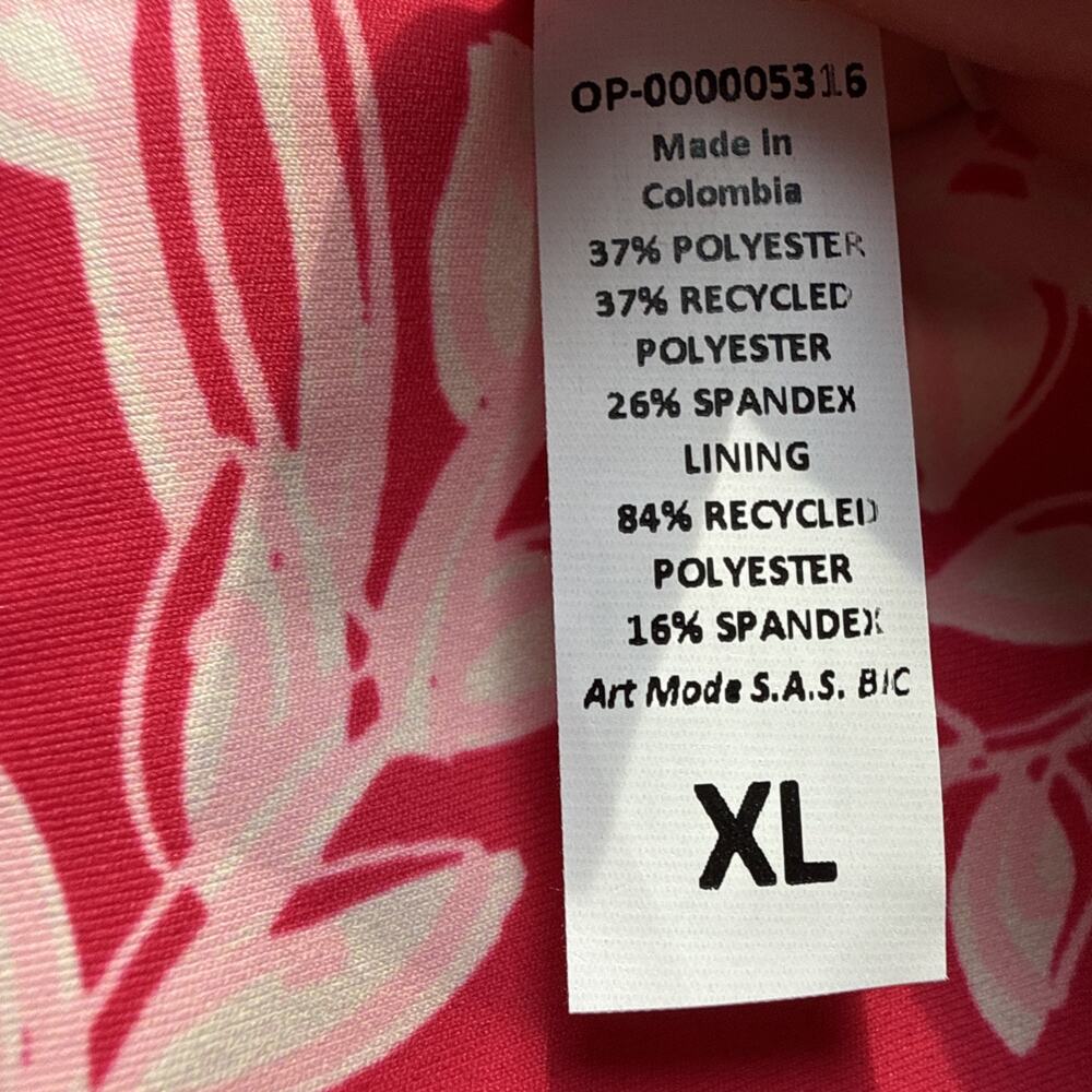 Maaji Reversible Candy Flower Flirt Low Rise Swim Bikini Bottoms, Hot Pink, XL - Picture 5 of 5